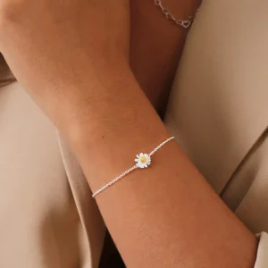 01 Pulseira Prat Margarida 8mm 16cm + 3cm