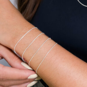 Pulseira Italiana Prata Cadeado 18,5cm1mm