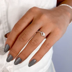 Anel Prat Coraçao Vazado Zirconia Cristal | Variação: Tamanho:19