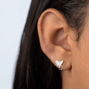 Argola Prat Borboleta Cristal