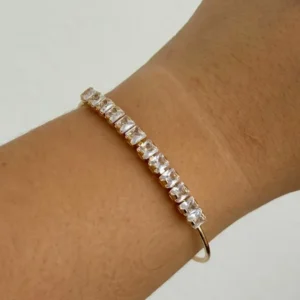 Bracelete zircônias retangulares