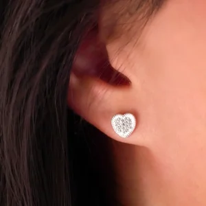 Brinco Prat Coraçao Zirconia Cristal