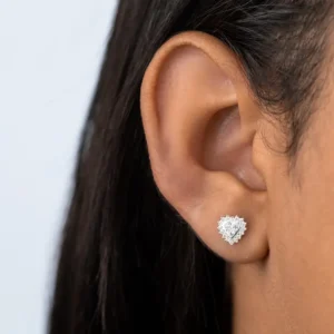 Brinco Prat Coraçao Zirconia Cristal