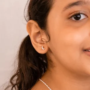 Brinco Prata Infantil Lua