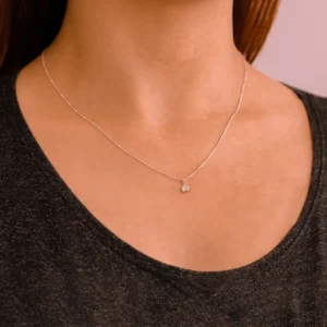 Colar Prat Ponto de Luz Redondo Cristal 5mm | Variação: Corrente: 45