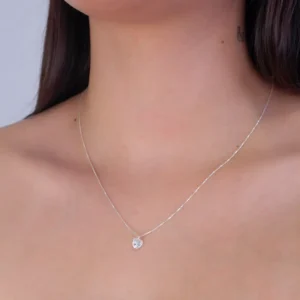 Colar Prat V12 Ponto de Luz Coração Cristal 6mm