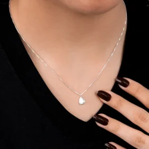 Colar Prat V12 Ponto de Luz Gota Cristal 6x8mm