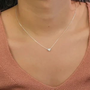 Colar Prat Veneziana 45 cm + Pingente Coração Trabalhado