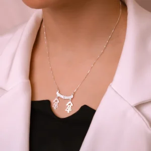 Colar Prat Veneziana V15 Canga Duas Meninas Amor Eterno