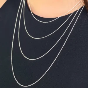 Corrente Prat Cadeado 1mm | Variação: Tamanho:40