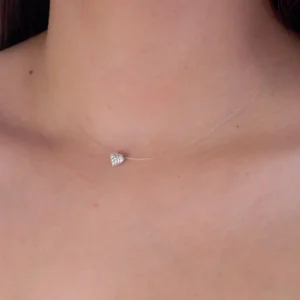 Gargantilha Nylon Pingente Prat Coração Trabalhado Furo Passante