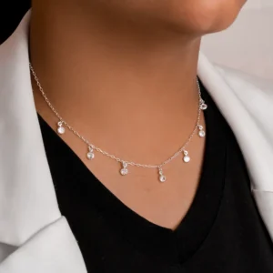 Gargantilha Prat 39cm + 4cm Extensor Zircônia Redonda 4mm White