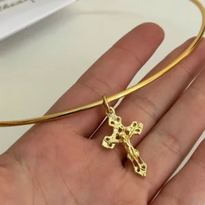 Gargantilha aro Cruz pequena PROMOÇÃO