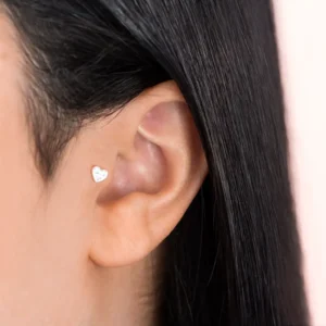 Piercing Prat Coracao Zirconia Cristal p Tragus