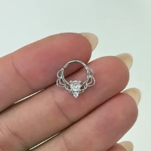 Piercing nariz ou orelha com zircônia aço inox