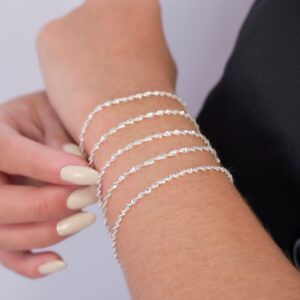 Pulseira Italiana Prata Singapura 17cm2mm