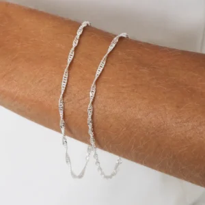 0001 Corrente Prata Veneziana V12 0,6 mm | Variação: Tamanho:40