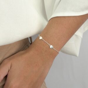 Pulseira Prat Chapinha Coração 16cm + 3cm AL